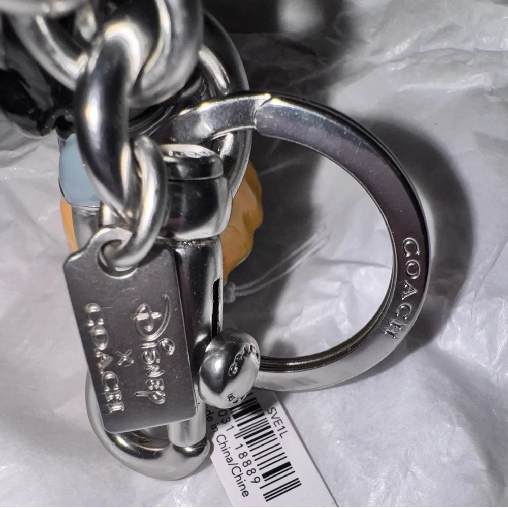 Coach Disney Princess Snow White Bear Keychain bag-charm Silver - NWT
